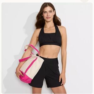 Lands end Curvy Quick Dry Board Shorts Swim Shorts with Panty black 9”